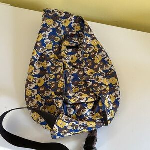 Kavu Blue Floral Canvas Crossbody Sling Bag